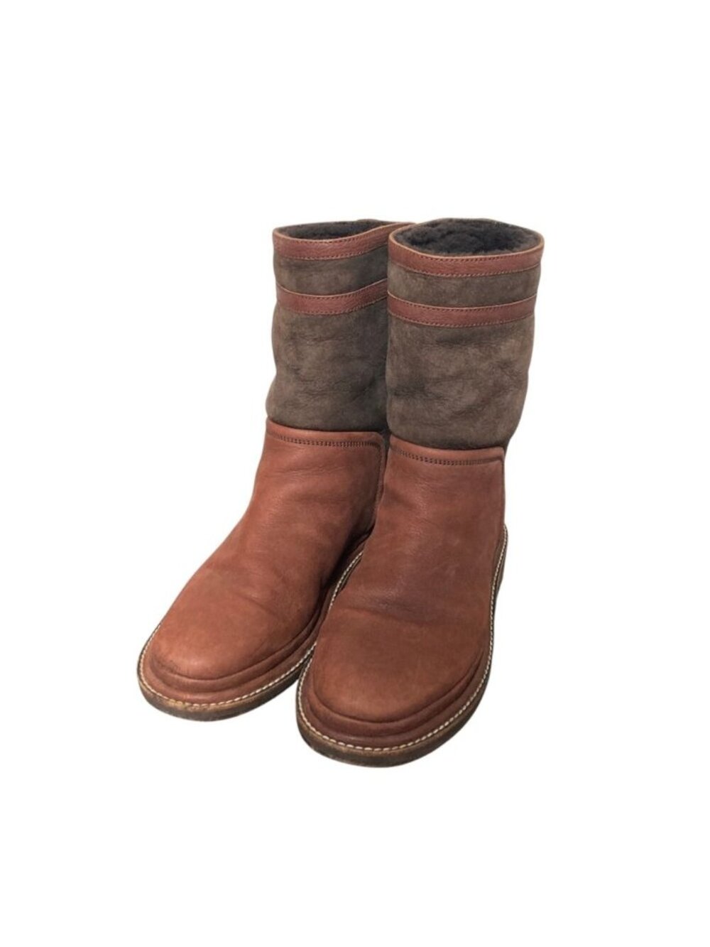 Chanel CC Logo Shearling Short Boots Brown Autumn Winter
